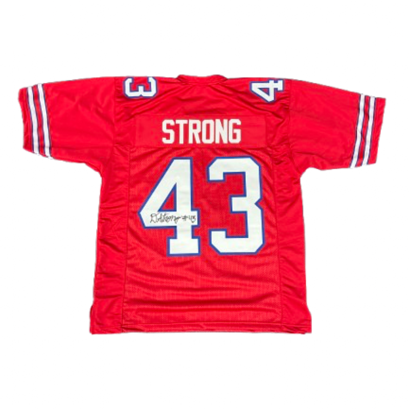 Dorian Strong Autographed Pro-Style Red Football Jersey