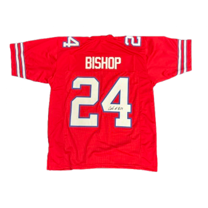 Cole Bishop Autographed Pro-Style Red Football Jersey