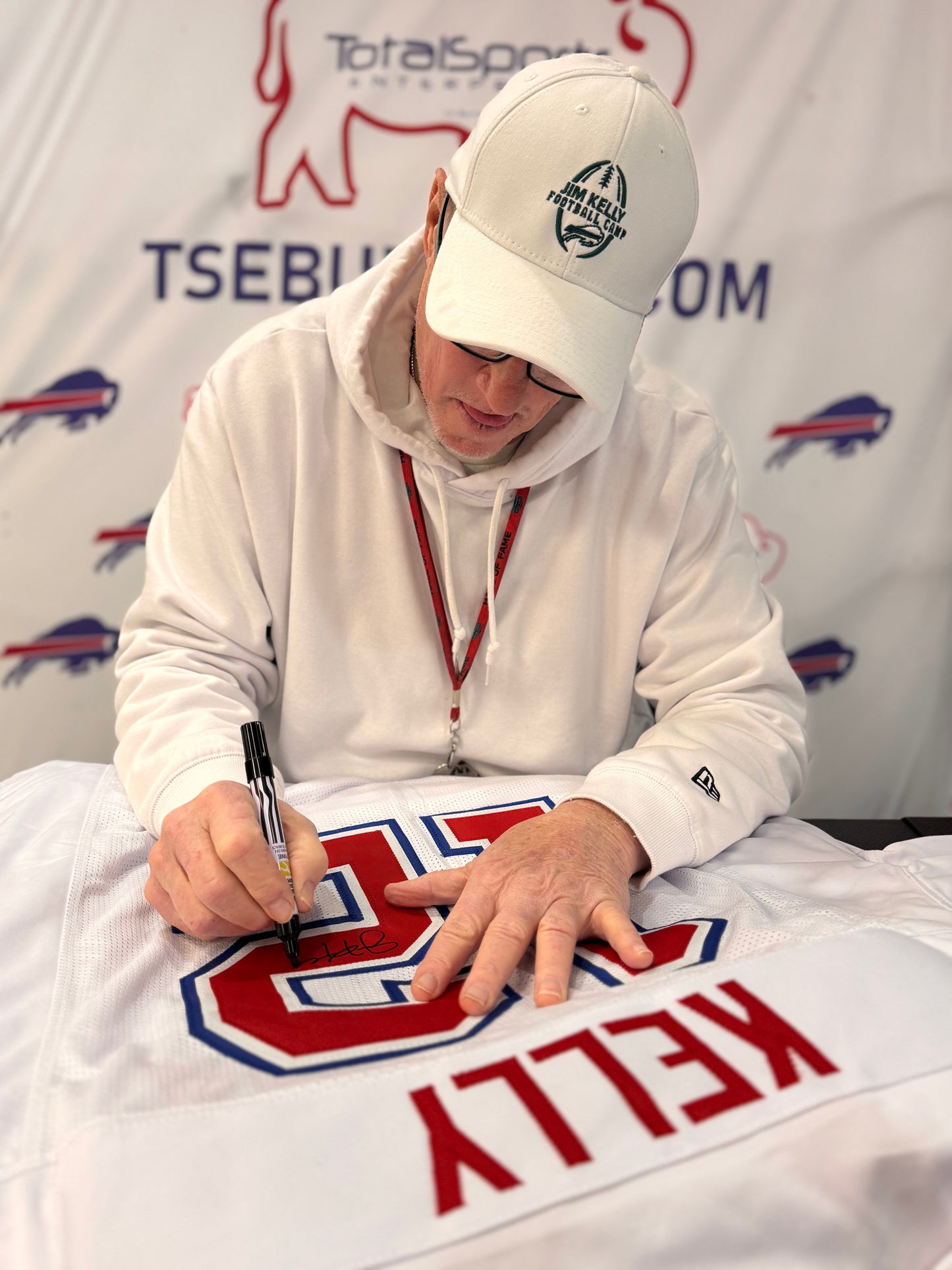 Jim Kelly Autographed Pro-Style American Pro Bowl Football Jersey