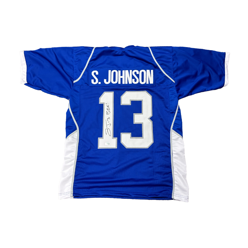 Stevie Johnson Signed Pro-Style Blue College Jersey with BBN (Big Blue Nation)
