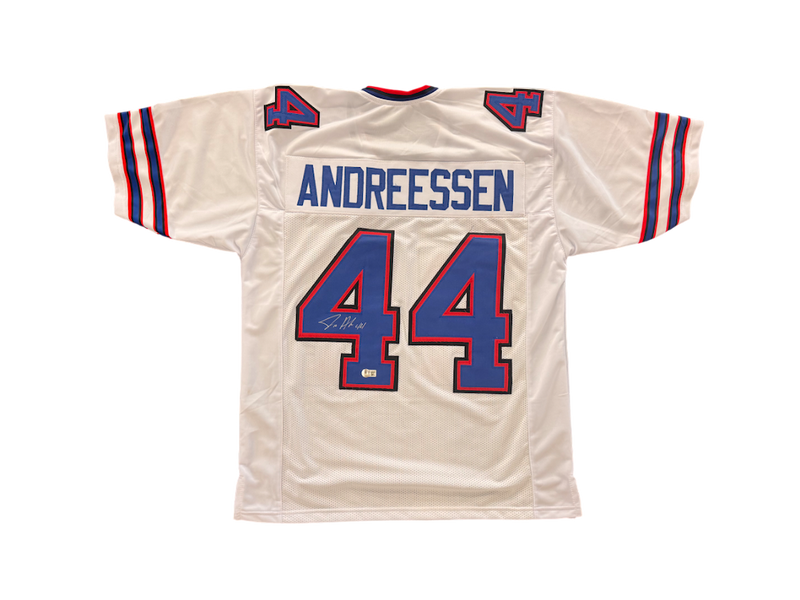 Joe Andreessen Signed Pro-Style White Football Jersey