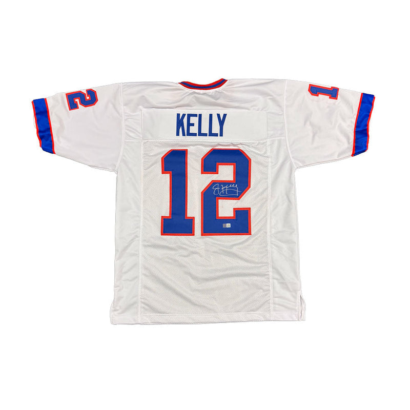 Jim Kelly Signed Custom White Football Jersey