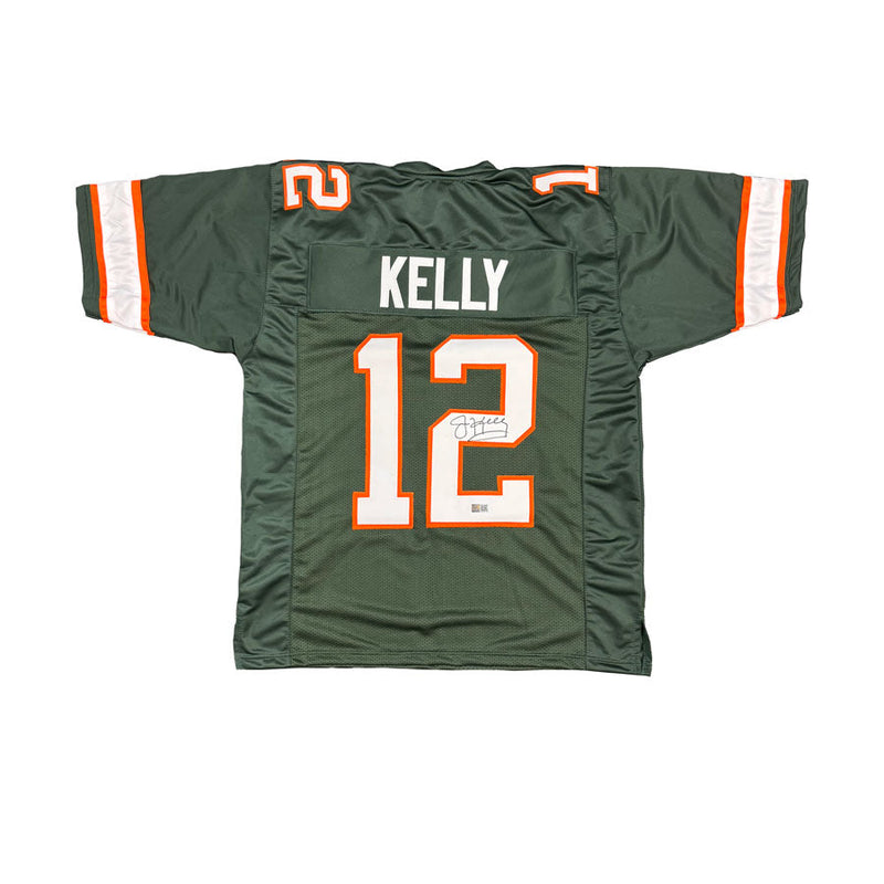 Jim Kelly Signed Custom Green College Jersey
