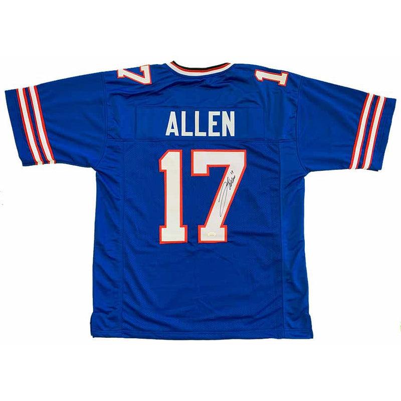 Josh Allen Signed Custom Blue Football Jersey Custom Jerseys TSE Buffalo 