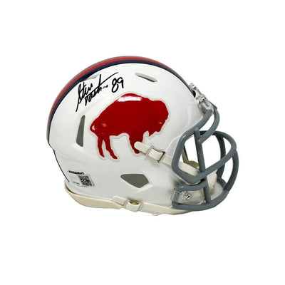 Steve Tasker Signed Buffalo Bills Standing Buffalo Speed Mini Helmet