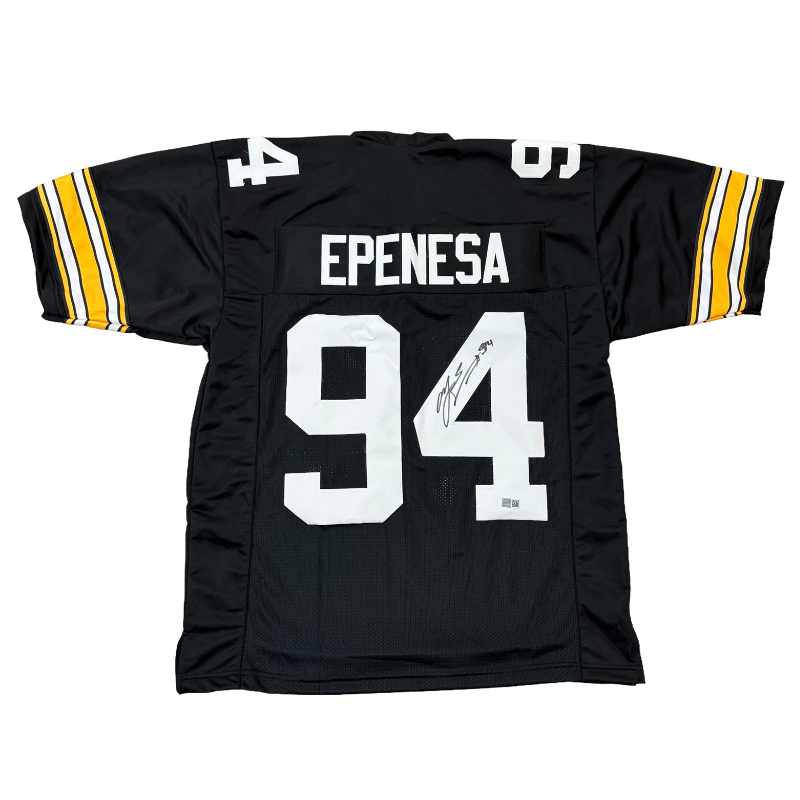 AJ Epenesa Autographed Pro-Style Black College Football Jersey