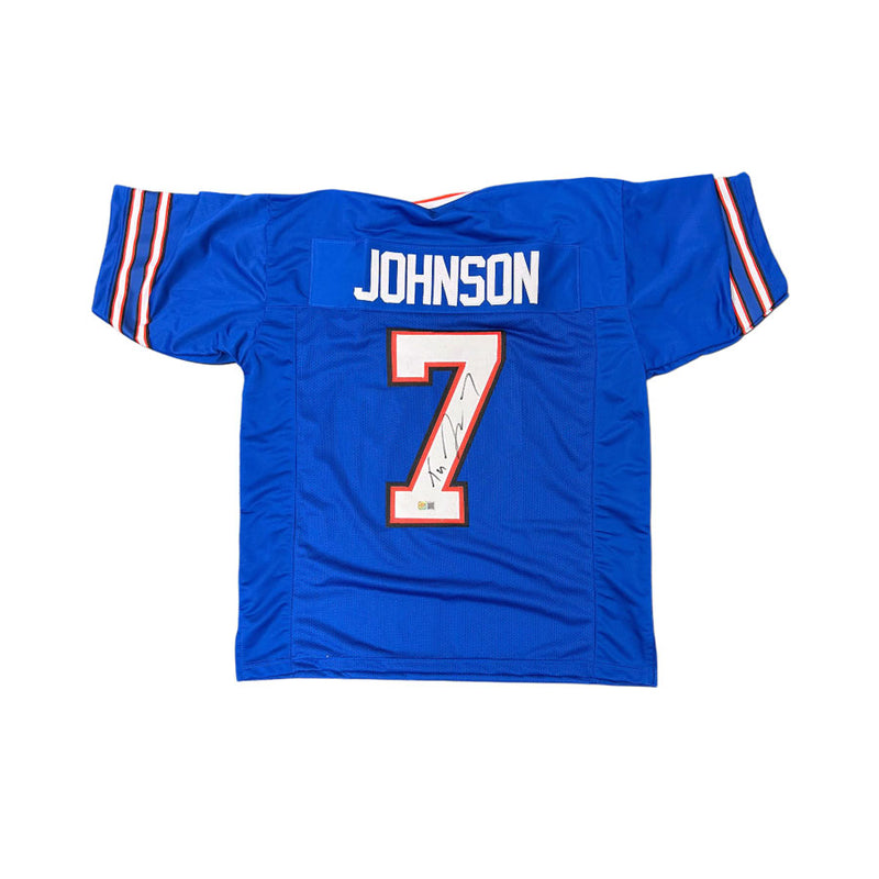 Taron Johnson Signed Pro-Style Blue Football Jersey