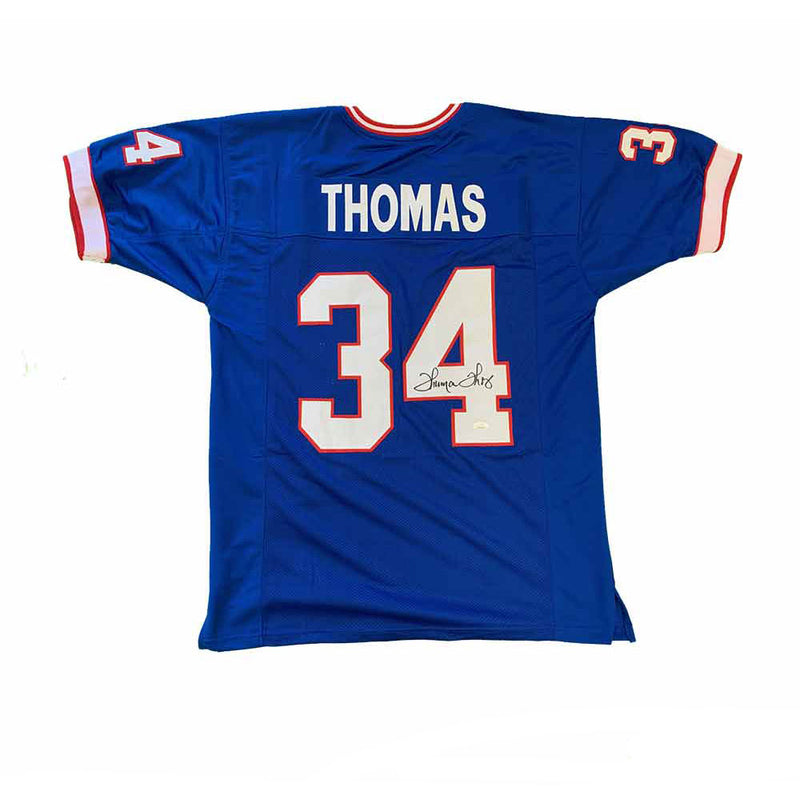 Thurman Thomas Signed Pro-Style Blue Football Jersey