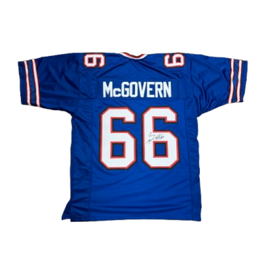 Connor McGovern Autographed Pro-Style Blue Football Jersey