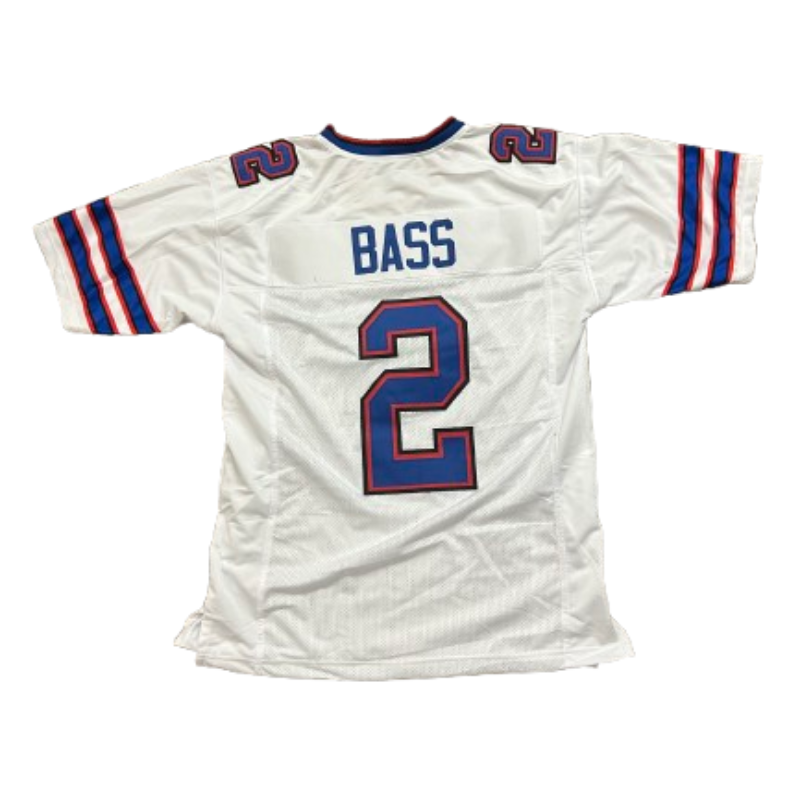 Tyler Bass Pro-Style White Football Jersey
