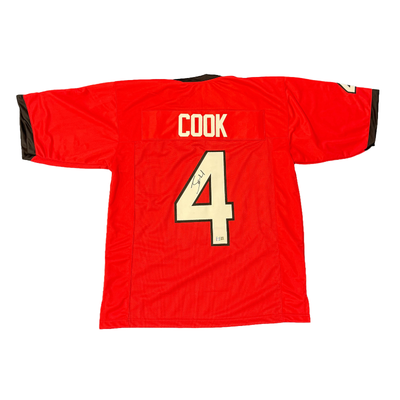 James Cook Signed Pro-Style College Red Football Jersey