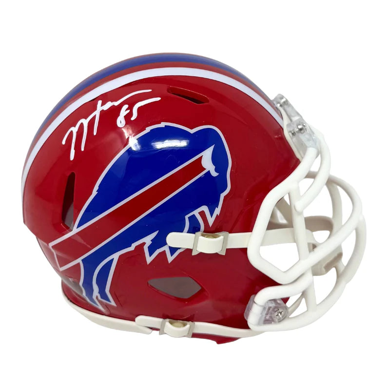 Jackson Hawes Signed Buffalo Bills Red Throwback Speed Mini Helmet