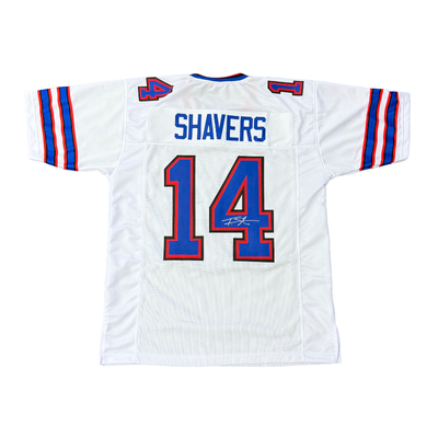 Tyrell Shavers Signed Pro-Style White Football Jersey