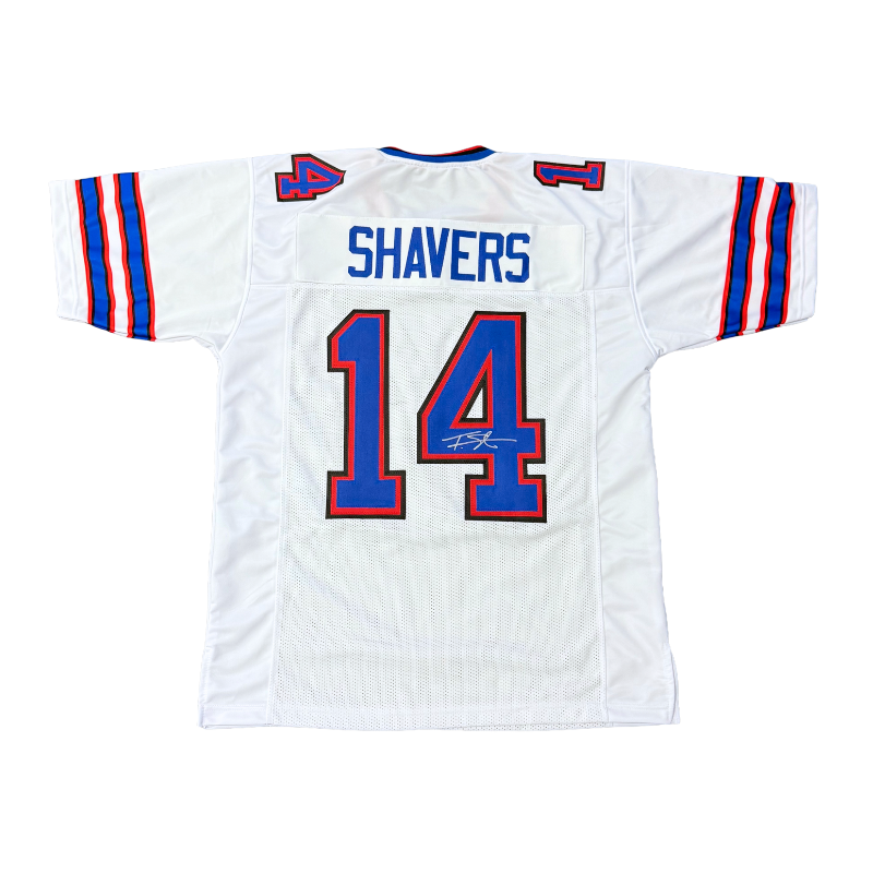 Tyrell Shavers Signed Pro-Style White Football Jersey