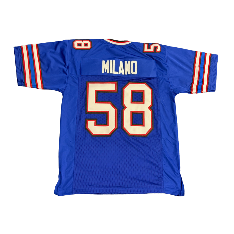 Matt Milano Pro-Style Blue Football Jersey
