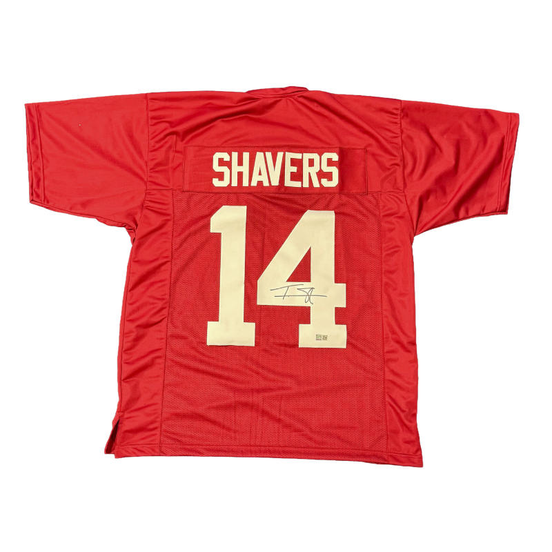 Tyrell Shavers Signed Pro-Style College Red Football Jersey