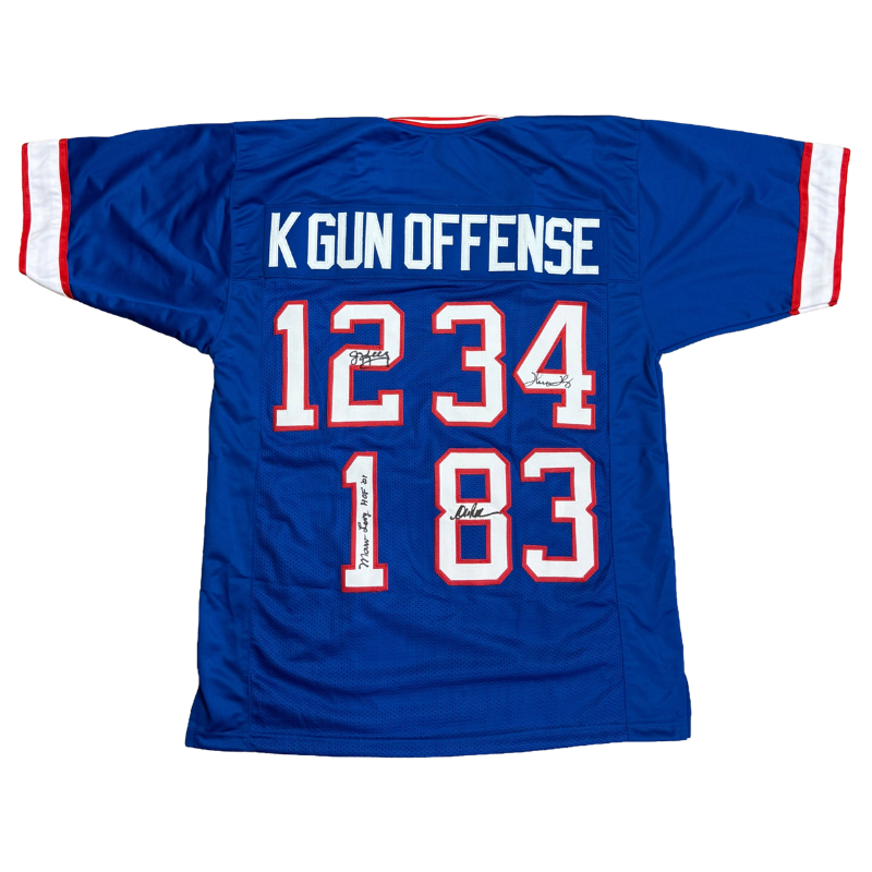 K-Gun Signed Pro-Style Blue Football Jersey