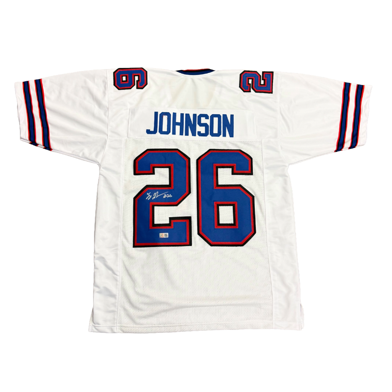 Ty Johnson Signed Pro-Style White Football Jersey