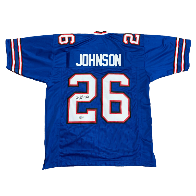 Ty Johnson Signed Pro-Style Blue Football Jersey