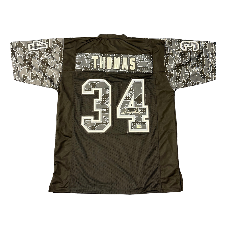 Thurman Thomas Signed Pro-Style Black Reflective Football Jersey