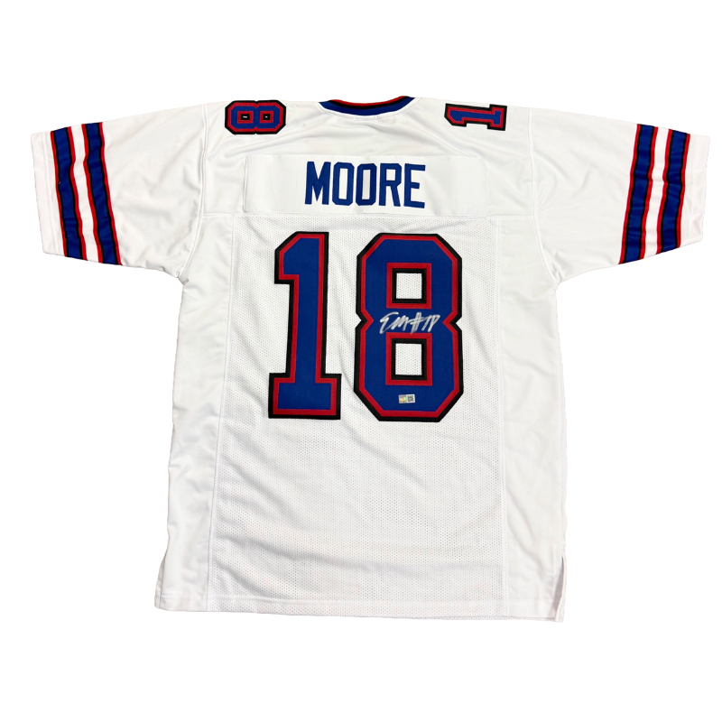 Elijah Moore Signed Pro-Style White Football Jersey