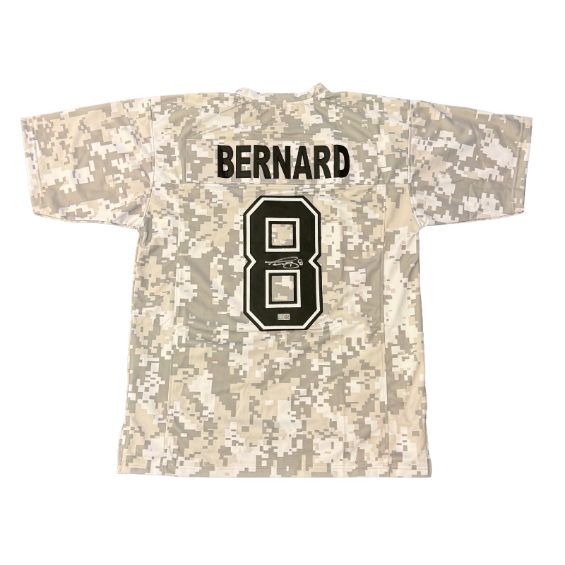 Terrel Bernard Signed Pro-Style Camo Football Jersey