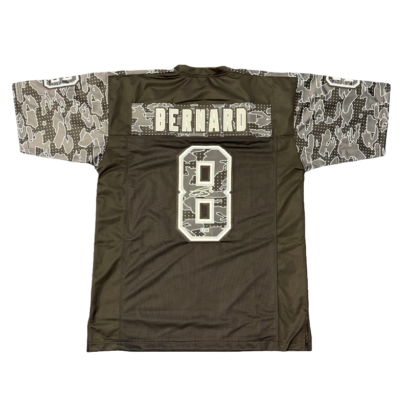 Terrel Bernard Signed Pro-Style Black Reflective Football Jersey