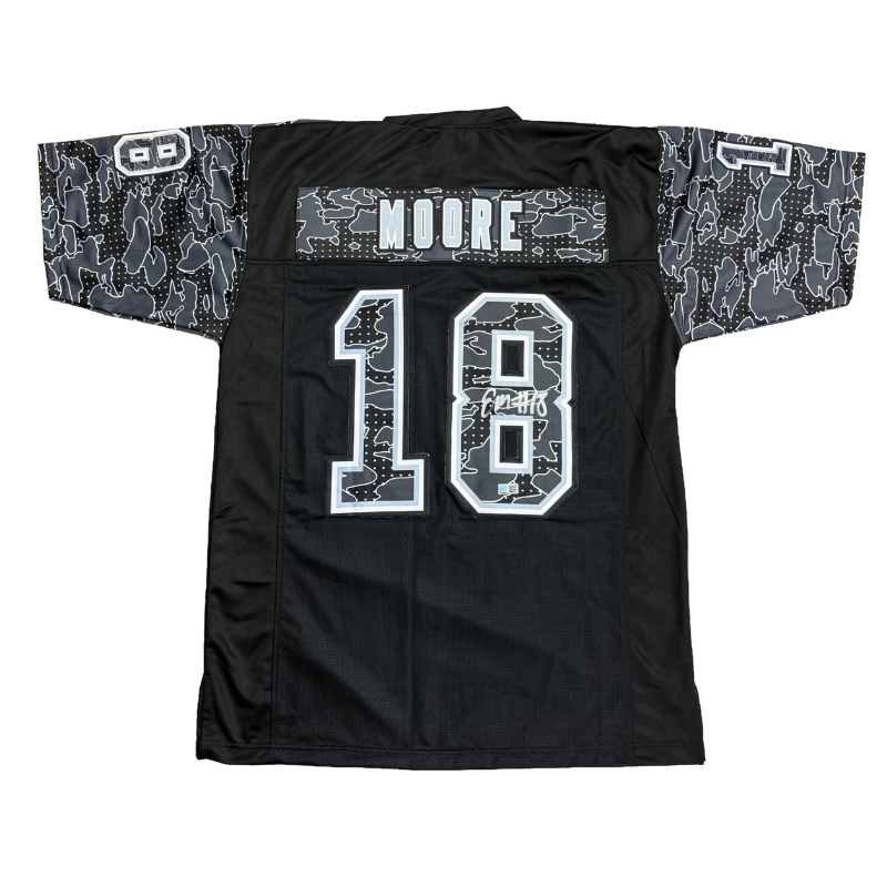 Elijah Moore Signed Pro-Style Black Camo Football Jersey