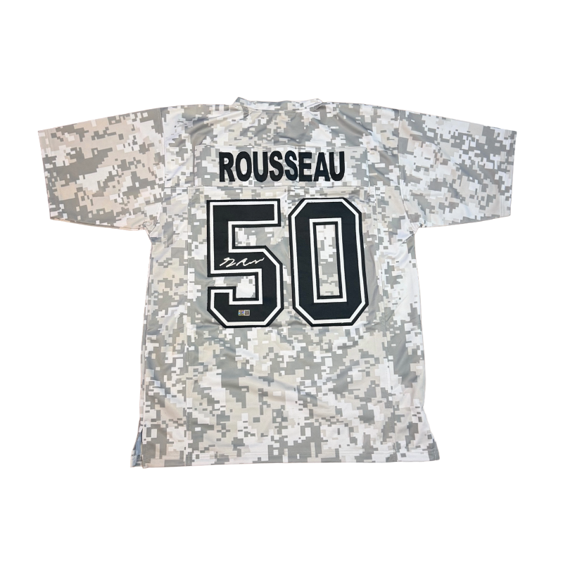 Greg Rousseau Signed Pro-Style Camo Football Jersey