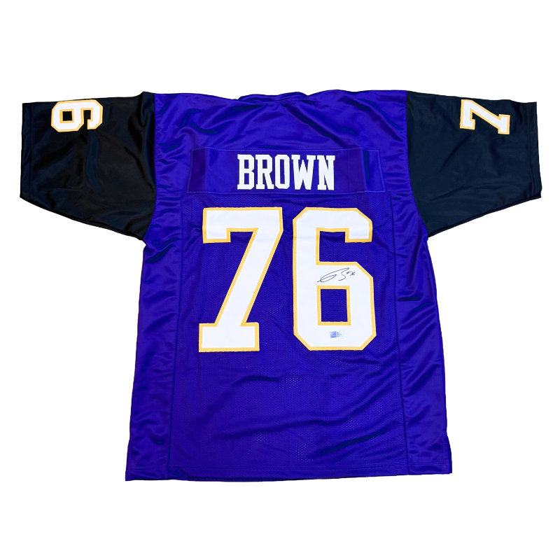 Spencer Brown Signed Pro-Style Purple College Football Jersey
