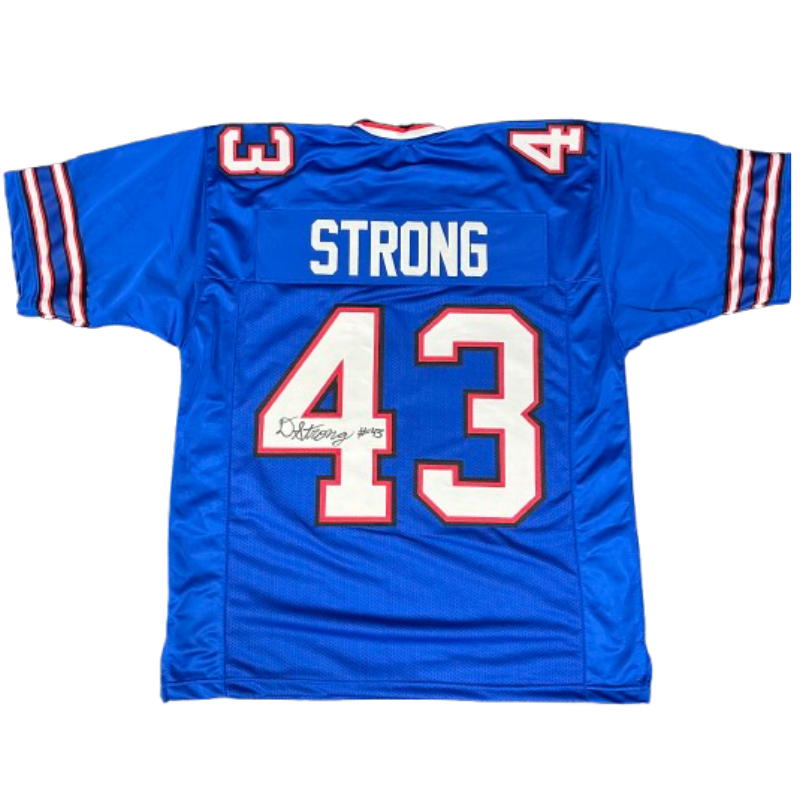 Dorian Strong Signed Pro-Style Blue Football Jersey