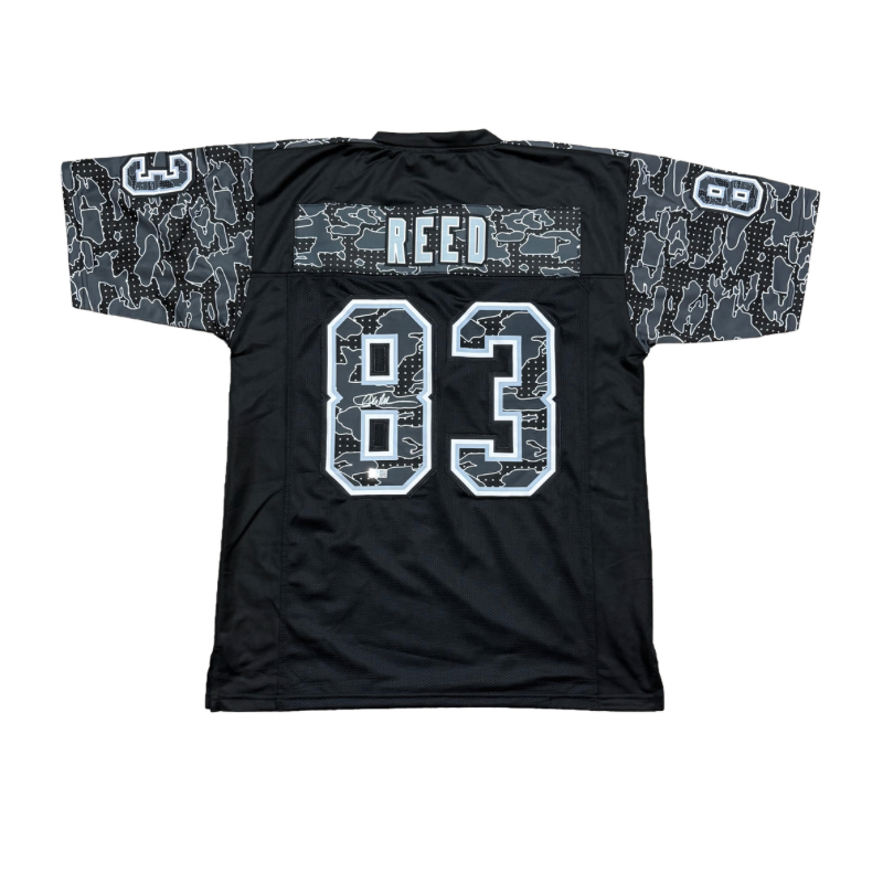Andre Reed Signed Pro-Style Black Reflective Football Jersey