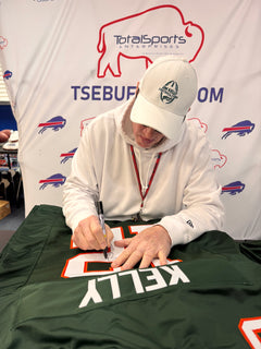 Jim Kelly Signed Custom Green College Jersey